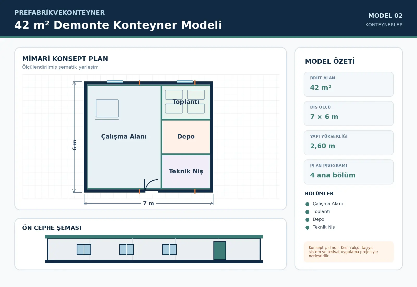 42 m² Flat-Pack Container Model
